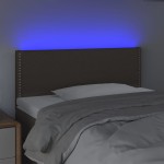 vidaXL Tăblie de pat cu LED, gri taupe, 90x5x78/88 cm, textil
