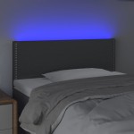 vidaXL Tăblie de pat cu LED, gri închis, 100x5x78/88 cm, textil vidaXL Tăblie de pat cu LED, gri închis, 100x5x78/88 cm, textil