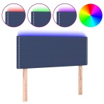 vidaXL Tăblie de pat cu LED, albastru, 100x5x78/88 cm, textil vidaXL Tăblie de pat cu LED, albastru, 100x5x78/88 cm, textil