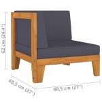 vidaXL Set mobilier grădină cu perne, 2 piese, lemn masiv de acacia