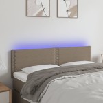 vidaXL Tăblie de pat cu LED, gri taupe, 144x5x78/88 cm, textil vidaXL Tăblie de pat cu LED, gri taupe, 144x5x78/88 cm, textil