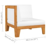 vidaXL Canapea colțar modulară cu perne alb crem, lemn masiv de acacia vidaXL Canapea colțar modulară cu perne alb crem, lemn masiv de acacia