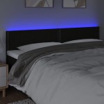 vidaXL Tăblie de pat cu LED, negru, 200x5x78/88 cm, textil vidaXL Tăblie de pat cu LED, negru, 200x5x78/88 cm, textil