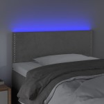 vidaXL Tăblie de pat cu LED, gri deschis, 100x5x78/88 cm, catifea vidaXL Tăblie de pat cu LED, gri deschis, 100x5x78/88 cm, catifea