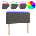 vidaXL Tăblie de pat cu LED, gri închis, 100x5x78/88 cm, catifea vidaXL Tăblie de pat cu LED, gri închis, 100x5x78/88 cm, catifea