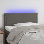 vidaXL Tăblie de pat cu LED, gri închis, 100x5x78/88 cm, catifea vidaXL Tăblie de pat cu LED, gri închis, 100x5x78/88 cm, catifea