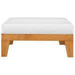 vidaXL Taburet modular, cu pernă alb crem, lemn masiv de acacia vidaXL Taburet modular, cu pernă alb crem, lemn masiv de acacia