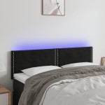 vidaXL Tăblie de pat cu LED, negru, 144x5x78/88 cm, catifea vidaXL Tăblie de pat cu LED, negru, 144x5x78/88 cm, catifea