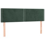 vidaXL Tăblie de pat cu LED, verde închis, 144x5x78/88 cm, catifea