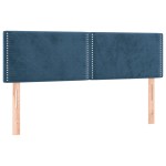 vidaXL Tăblie de pat cu LED, albastru închis, 144x5x78/88 cm, catifea