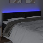vidaXL Tăblie de pat cu LED, negru, 160x5x78/88 cm, catifea vidaXL Tăblie de pat cu LED, negru, 160x5x78/88 cm, catifea