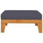 vidaXL Taburet modular, cu pernă gri închis, lemn masiv de acacia vidaXL Taburet modular, cu pernă gri închis, lemn masiv de acacia