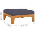 vidaXL Taburet modular, cu pernă gri închis, lemn masiv de acacia vidaXL Taburet modular, cu pernă gri închis, lemn masiv de acacia