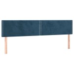 vidaXL Tăblie de pat cu LED, albastru închis, 160x5x78/88 cm, catifea