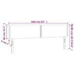 vidaXL Tăblie de pat cu LED, albastru închis, 160x5x78/88 cm, catifea