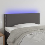 vidaXL Tăblie de pat cu LED, gri, 90x5x78/88 cm, piele ecologică vidaXL Tăblie de pat cu LED, gri, 90x5x78/88 cm, piele ecologică