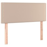 vidaXL Tăblie de pat cu LED, cappuccino, 90x5x78/88cm, piele ecologică