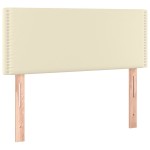 vidaXL Tăblie de pat cu LED, crem, 100x5x78/88 cm, piele ecologică