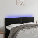 vidaXL Tăblie de pat cu LED, negru, 144x5x78/88 cm, piele ecologică vidaXL Tăblie de pat cu LED, negru, 144x5x78/88 cm, piele ecologică