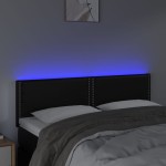 vidaXL Tăblie de pat cu LED, negru, 144x5x78/88 cm, piele ecologică vidaXL Tăblie de pat cu LED, negru, 144x5x78/88 cm, piele ecologică