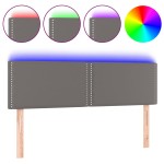 vidaXL Tăblie de pat cu LED, gri, 144x5x78/88 cm, piele ecologică vidaXL Tăblie de pat cu LED, gri, 144x5x78/88 cm, piele ecologică