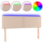 vidaXL Tăblie de pat cu LED cappuccino 144x5x78/88 cm piele ecologică vidaXL Tăblie de pat cu LED cappuccino 144x5x78/88 cm piele ecologică