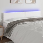 vidaXL Tăblie de pat cu LED, alb, 180x5x78/88 cm, piele ecologică vidaXL Tăblie de pat cu LED, alb, 180x5x78/88 cm, piele ecologică