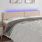 vidaXL Tăblie de pat cu LED cappuccino 180x5x78/88cm piele ecologică vidaXL Tăblie de pat cu LED cappuccino 180x5x78/88cm piele ecologică
