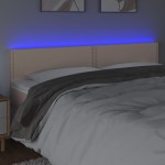 vidaXL Tăblie de pat cu LED cappuccino 200x5x78/88 cm piele ecologică vidaXL Tăblie de pat cu LED cappuccino 200x5x78/88 cm piele ecologică