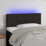 vidaXL Tăblie de pat cu LED, negru, 80x5x78/88 cm, textil