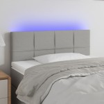 vidaXL Tăblie de pat cu LED, gri deschis, 90x5x78/88 cm, textil vidaXL Tăblie de pat cu LED, gri deschis, 90x5x78/88 cm, textil
