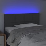 vidaXL Tăblie de pat cu LED, gri închis, 100x5x78/88 cm, textil vidaXL Tăblie de pat cu LED, gri închis, 100x5x78/88 cm, textil