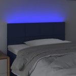 vidaXL Tăblie de pat cu LED, albastru, 100x5x78/88 cm, textil vidaXL Tăblie de pat cu LED, albastru, 100x5x78/88 cm, textil