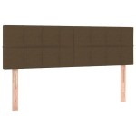 vidaXL Tăblie de pat cu LED, maro închis, 144x5x78/88 cm, textil vidaXL Tăblie de pat cu LED, maro închis, 144x5x78/88 cm, textil