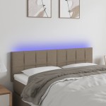 vidaXL Tăblie de pat cu LED, gri taupe, 144x5x78/88 cm, textil vidaXL Tăblie de pat cu LED, gri taupe, 144x5x78/88 cm, textil