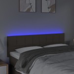 vidaXL Tăblie de pat cu LED, gri taupe, 144x5x78/88 cm, textil vidaXL Tăblie de pat cu LED, gri taupe, 144x5x78/88 cm, textil