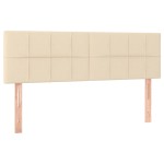 vidaXL Tăblie de pat cu LED, crem, 144x5x78/88 cm, textil