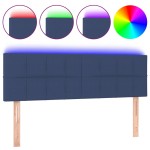 vidaXL Tăblie de pat cu LED, albastru, 144x5x78/88 cm, textil vidaXL Tăblie de pat cu LED, albastru, 144x5x78/88 cm, textil