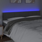 vidaXL Tăblie de pat cu LED, gri închis, 160x5x78/88 cm, textil vidaXL Tăblie de pat cu LED, gri închis, 160x5x78/88 cm, textil
