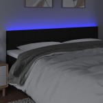 vidaXL Tăblie de pat cu LED, negru, 160x5x78/88 cm, textil vidaXL Tăblie de pat cu LED, negru, 160x5x78/88 cm, textil