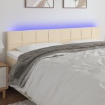vidaXL Tăblie de pat cu LED, crem, 180x5x78/88 cm, textil vidaXL Tăblie de pat cu LED, crem, 180x5x78/88 cm, textil