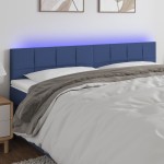 vidaXL Tăblie de pat cu LED, albastru, 180x5x78/88 cm, textil vidaXL Tăblie de pat cu LED, albastru, 180x5x78/88 cm, textil