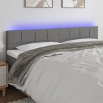 vidaXL Tăblie de pat cu LED, gri închis, 200x5x78/88 cm, textil vidaXL Tăblie de pat cu LED, gri închis, 200x5x78/88 cm, textil