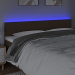 vidaXL Tăblie de pat cu LED, maro închis, 200x5x78/88 cm, textil vidaXL Tăblie de pat cu LED, maro închis, 200x5x78/88 cm, textil