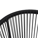 vidaXL Scaune de grădină tip lună, 2 buc., negru, ratan