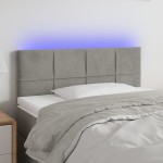 vidaXL Tăblie de pat cu LED, gri deschis, 80x5x78/88 cm, catifea vidaXL Tăblie de pat cu LED, gri deschis, 80x5x78/88 cm, catifea