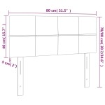vidaXL Tăblie de pat cu LED, albastru închis, 80x5x78/88 cm, catifea