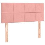 vidaXL Tăblie de pat cu LED, roz, 80x5x78/88 cm, catifea