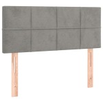 vidaXL Tăblie de pat cu LED, gri deschis, 90x5x78/88 cm, catifea vidaXL Tăblie de pat cu LED, gri deschis, 90x5x78/88 cm, catifea