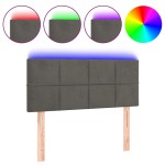 vidaXL Tăblie de pat cu LED, gri închis, 100x5x78/88 cm, catifea vidaXL Tăblie de pat cu LED, gri închis, 100x5x78/88 cm, catifea